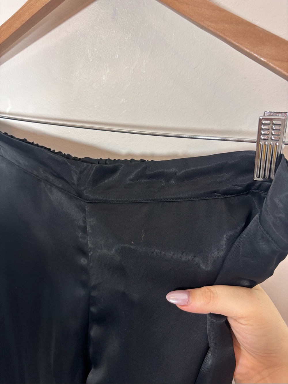 Athleta cool calm pant NWT XL Black Satin Feel Wide Leg Relaxed Pull On - Picture 10 of 16